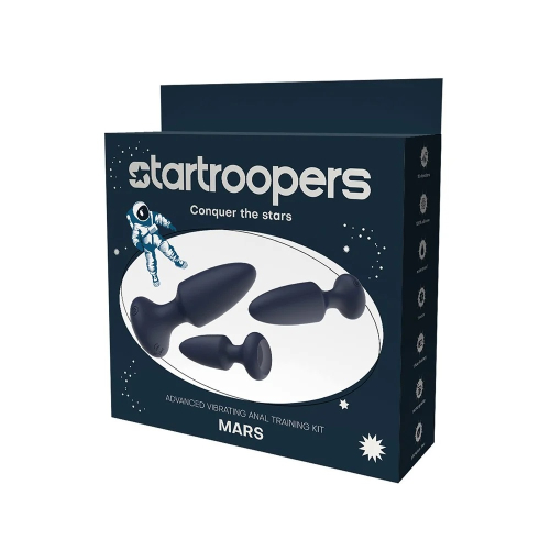 Набір анальних вібраторів синього кольору Dream Toys Startroopers Mars 3 штуки розміри S, M, L, - 2