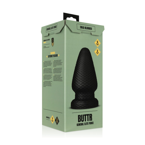 Анальний корок чорного кольору BUTTR Cold Blooded Scaled Butt Plug - 7