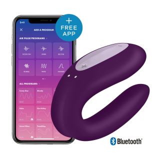 Вибратор для пар стимулирует точку Джи, пенис и клитор фиолетовый Satisfyer Double Joy
