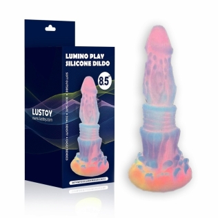 Светящийся фаллоимитатор на присоске силиконовый розовый Lustoy Luminous Silicone Dildo 8.5
