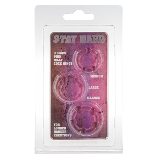 Набор эрекционных колец розового цвета Toy Joy Stay hard 3 штуки