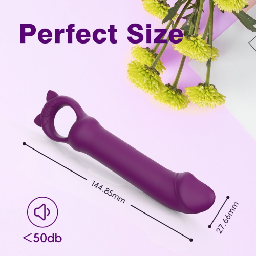 Мини-вибратор реалистичный для клитора и сосков фиолетовый Every Night Toys Grace 10 режимов вибрации - 8