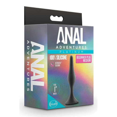 Фигурный анальный плаг черный Anal Adventures Platinum Silicone - 4