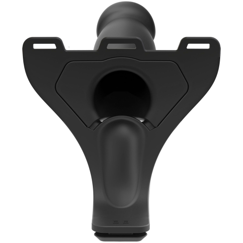 Страпон силиконовый унисекс с полой насадкой на ремне черный Doc Johnson Body Extensions BE RISQUE - 4