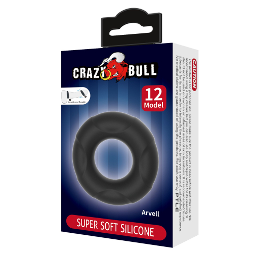 Ерекційне кільце на член чорного кольору Lybaile Crazy Bull №12 Arvel - 7