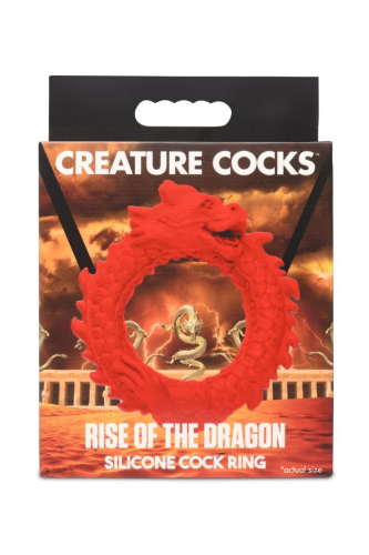 Эрекционное кольцо на член в форме дракона силиконовое красное Creature Cocks Rise of the Dragon - 8