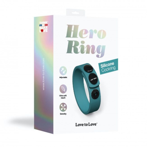 Регулируемое эрекционное кольцо на кнопках зеленое Love To Love HERO RING - 7