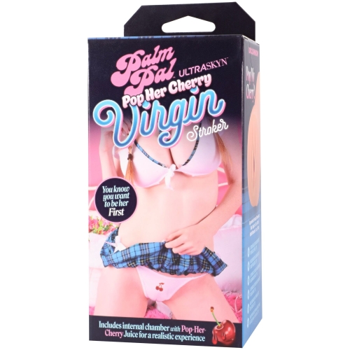 Мастурбатор вагина телесного цвета Doc Johnson Palm Pal Virgin Stroker with Pop Her Cherry Juice - 5