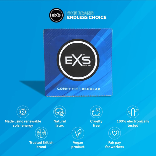 Набор латексных презервативов комфортной формы с резервуаром EXS Regular 10 штук - 2