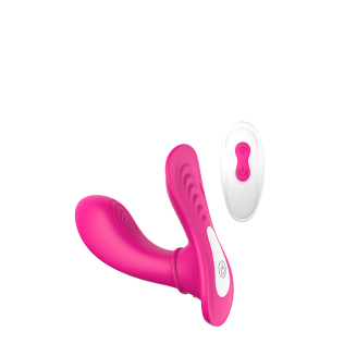 Вібратор для точки G рожевий зі стимуляцією клітора Dream toys VIBES of LOVE REMOTE PANTY G MAGENTA