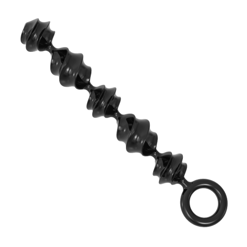 Анальные бусы спиральной формы черные Meleon Spiral Anal Beads - 6