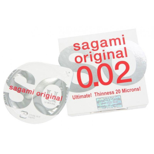Презервативи ультратонкі з поліуретану прозорого кольору Sagami 1шт - 2