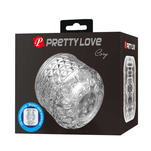 Мастурбатор мини сквозной рельефный прозрачный LYBAILE PRETTY LOVE Cary - 8