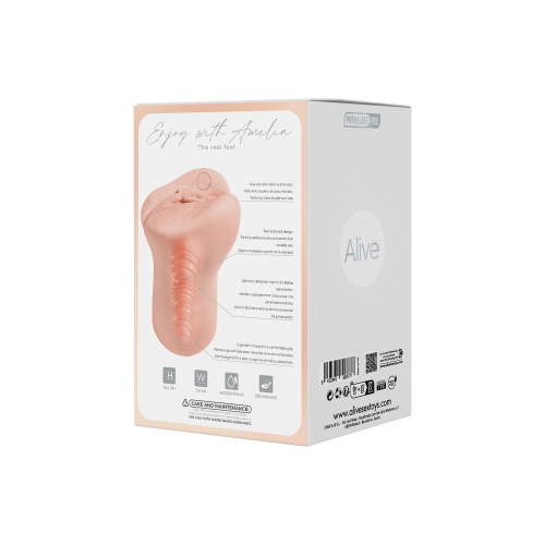 Мастурбатор Вагина телесного цвета Alive Amelia Super Realistic Masturbator размер S - 8