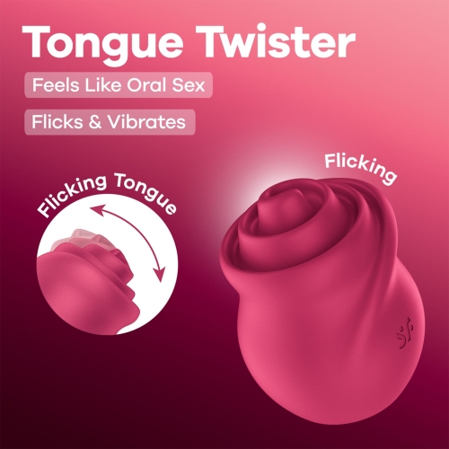 Стимулятор для клитора с имитацией язычка красный Satisfyer Tongue Twister - 6