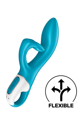 Вибратор с отростком для клитора синего цвета Satisfyer Embrace me Turquoise - 3