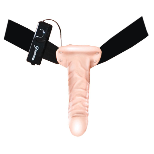 Вібрострапон реалістичний порожнистий чоловічий тілесного кольору Pipedream Vibrating hol - 4