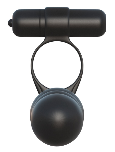Вибронасадка на член для двойного проникновения черного цвета Posable Partner Double Penetrator - 5