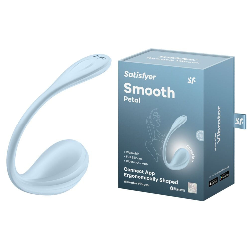 Смарт віброяйце вагінальне синього кольору Satisfyer Smooth Petal Connect App - 8