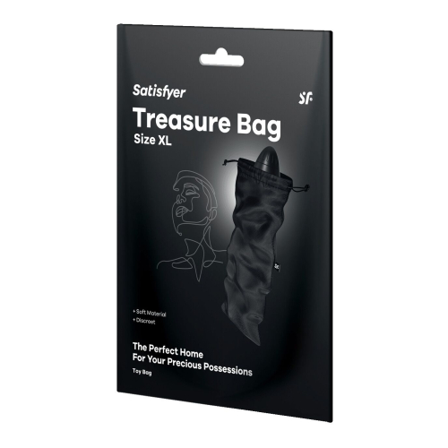 Мішечок для зберігання іграшок чорного кольору Satisfyer Treasure Bag розмір XL - 3