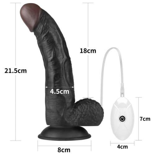 Ременной женский вибрострапон черного цвета с пультом ДУ Lovetoy Vibrating Easy Strapon Set длина 215 мм - 2