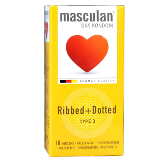 Презервативы с пупырышками и кольцами Masculan Ribbed Dotted 10 штук