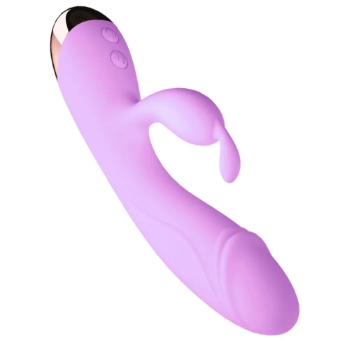 Вибратор кролик с отростком для клитора фиолетовый Cottelli Collection Deformed rabbit - 4