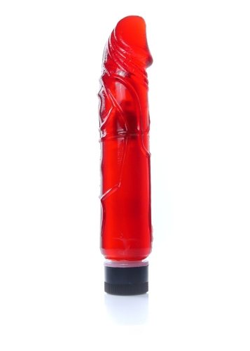 Вібратор вагінальний реалістичний гелевий червоного кольору Boss Series Juicy Jelly - 2