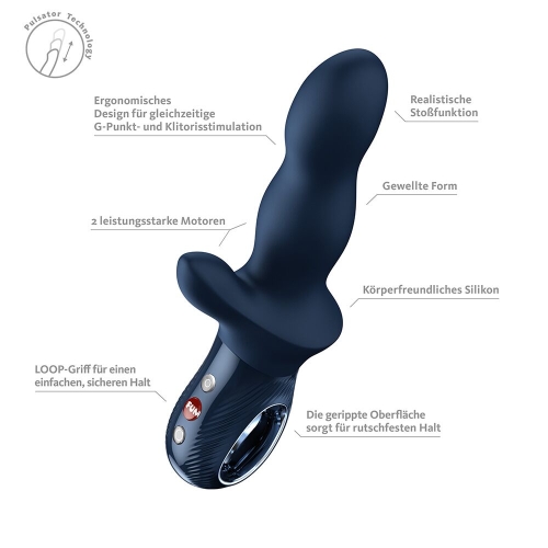 Пульсатор для точки G із кліторальним відростком синій Fun Factory Bi Stronic Crave - 3
