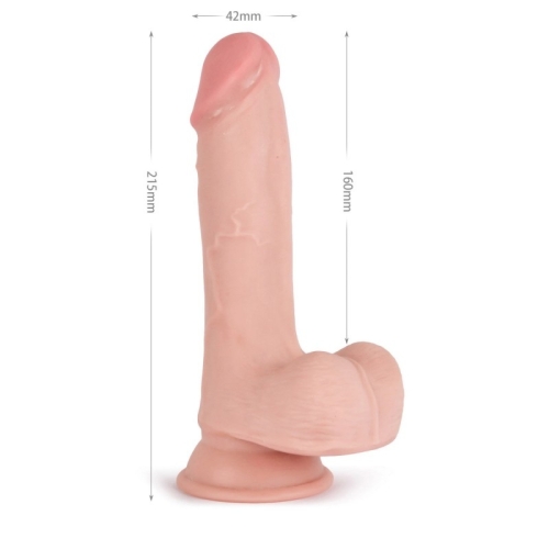 Фалоімітатор реалістичний на присосці тілесного кольору Vscnovelty Knight Cock 3D Triple Density Dildo 8.5 - 3