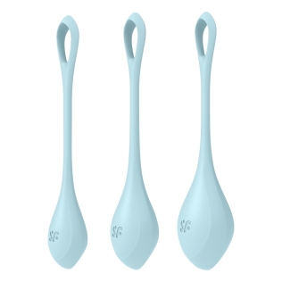 Набір вагінальних кульок Йоні намистин Satisfyer Yoni Power 2 Light Blue, діаметр 2-2, 5-3 см, Вага 22-44-73 гр