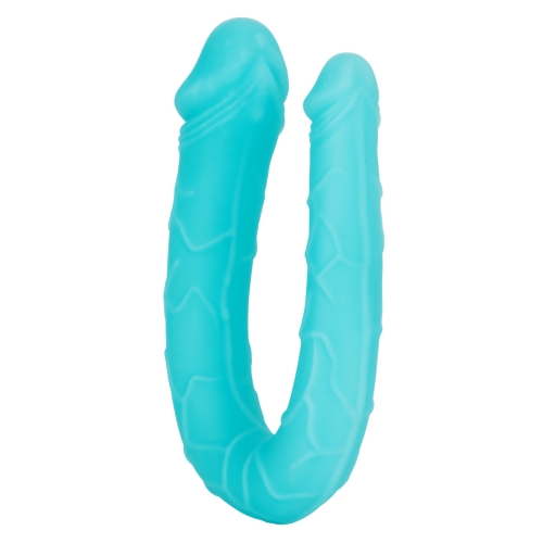 Двосторонній фалоімітатор реалістичний бірюзового кольору California Exotic Novelties - 5