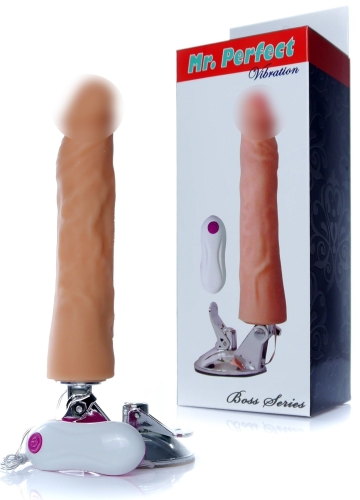 Вибратор реалистичный на присоске телесный Boss Series Mr Perfect Vibration - 1