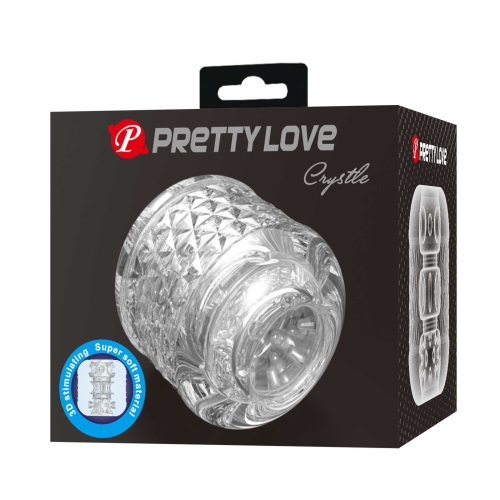 Наскрізний міні-мастурбатор для чоловіків прозорий LYBAILE Pretty Love Crystle - 8