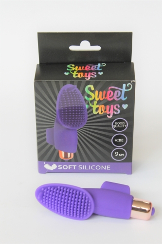 Вибратор для клитора силиконовый с усиками на палец SWEET TOYS фиолетовый L 9 см D 3,3 см - 2