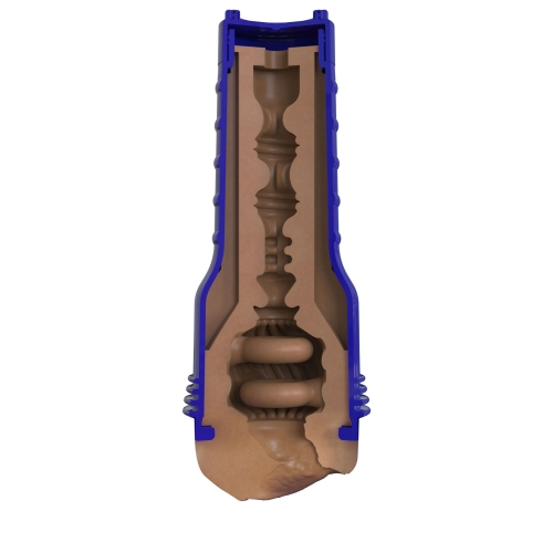 Мастурбатор у колбі Вагіна з плаваючими кільцями коричневого кольору Fleshlight Boost Bang Medium - 4