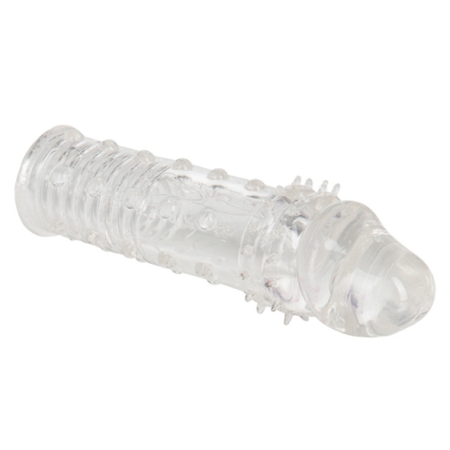 Удлиняющая реалистичная насадка с рельефом прозрачного цвета California Exotic Novelties Extender Clear - 9