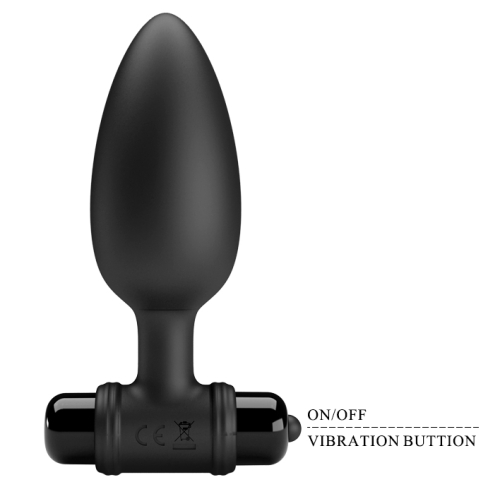 Силіконовий Анальний стимулятор з вібрацією чорний Pretty Love Vibra Butt Plug - 7