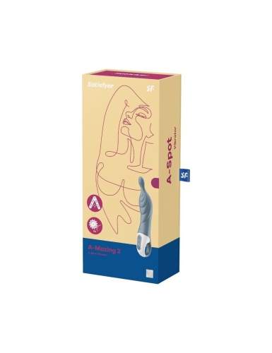 Вібратор силіконовий для стимуляції зони G сірий Satisfyer A-Mazing 2 - 4