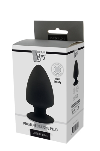 Термоактивная анальная пробка на присоске чёрная PREMIUM SILICONE PLUG M - 2