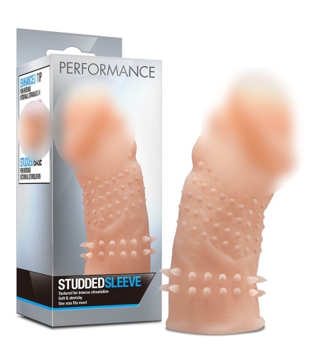 Насадка на член реалістична з рельєфними шипами бежева Blush Performance - 1