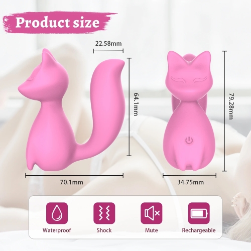 Міні-вібратор кліторальний у формі лисиці бірюзовий Every Night Toys Doris 10 режимів вібрації - 8