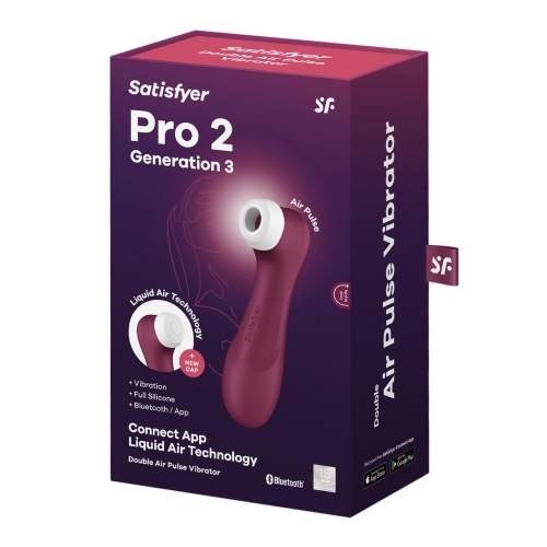 Вакуумный стимулятор клитора с управлением через смартфон красного цвета Satisfyer Pro 2 Generation 3 with Liquid Air Connect App - 6