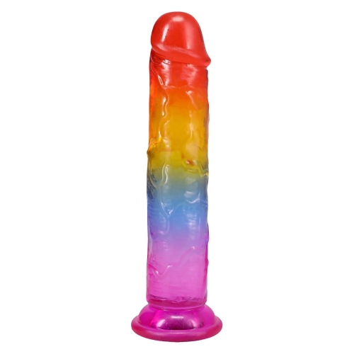 Фаллоимитатор реалистичный на присоске радужный Doc Johnson Crystal Jellies - 7 Inch - 3