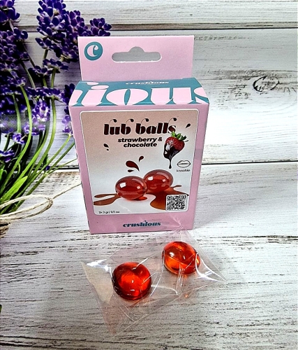 Оральные взрывные шарики со вкусом клубники и шоколада Crushious Balls lub strawberry &amp;amp; chocolate 2 штуки по 3 гр - 6