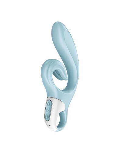 Вибратор с отростком для клитора голубого цвета Satisfyer Love Me - 2