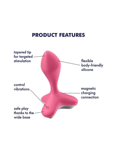 Анальна пробка з вібростимуляцією силіконова рожева Satisfyer Game Changer - 4