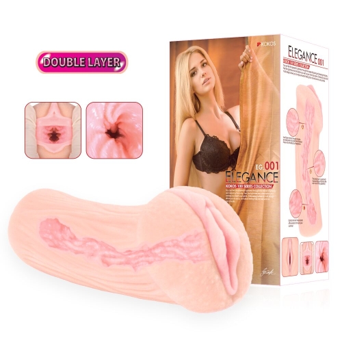 Мастурбатор двухслойный вагина телесного цвета Kokos Elegance 001 Double Layer - 5