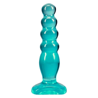 Анальные шарики бирюзовые Doc Johnson Crystal Jellies - Anal Delight - 5 Inch