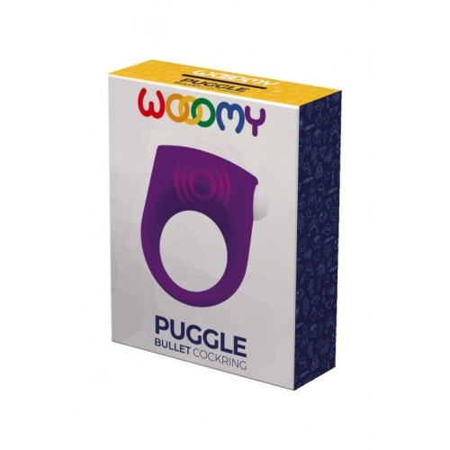 Ерекційне віброкільце фіолетового кольору Wooomy Puggle - 3